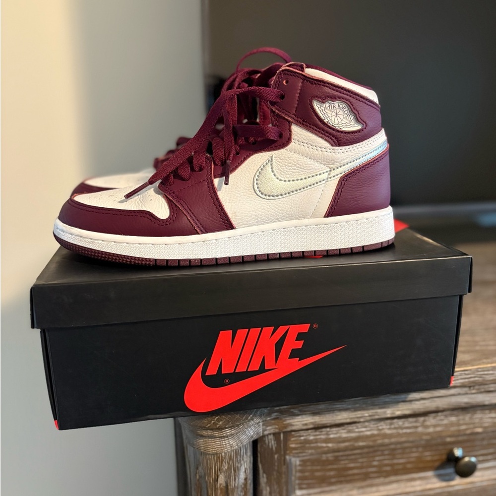 Nike Red and White High-Top Sneakers